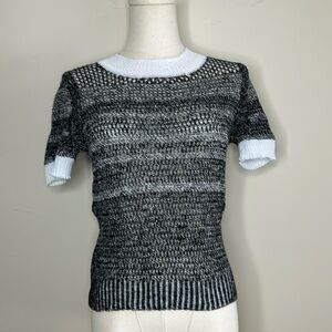 White + Warren Cotton Linen Two Toned T Shirt